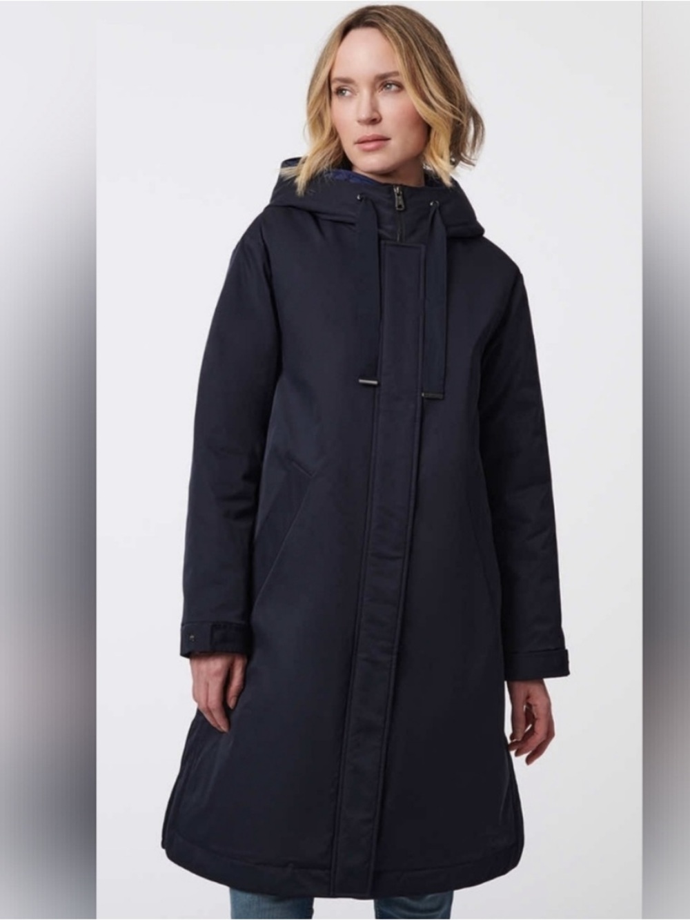 Bernardo Navy Modern Utility Raincoat With Removable Bib
